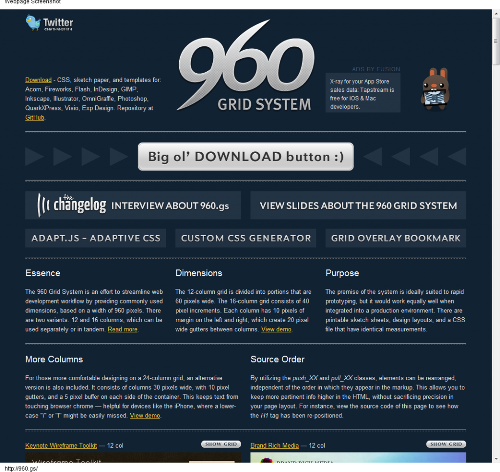 打發時間960 Grid System(網格系統) for Dreamweaver外部擴充